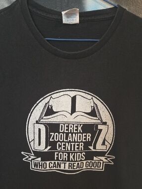 Delta Black Short Sleeve Tee with White Derek Zoolander Center Graphic